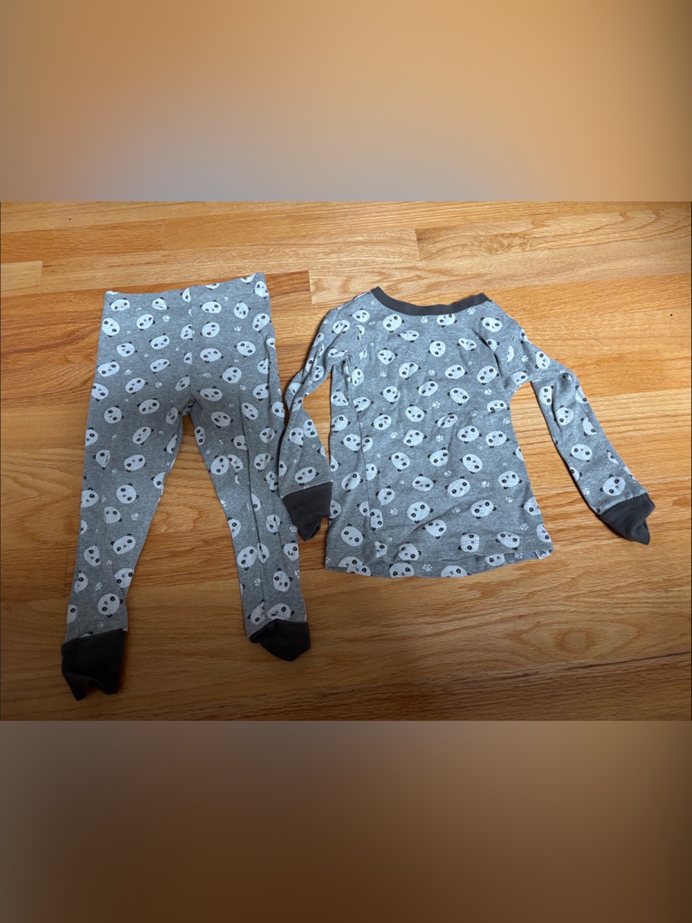 The Honest Company Gray Panda Print Kids Pajama Set